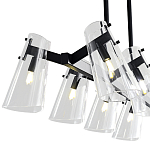 Люстра светодиодная с 8-ю прозрачными плафонами из акрила и стали Glass Cylinder Black варинант исполнения - 7 | Loft Concept в Ростове-на-Дону