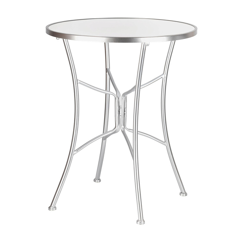 Столик приставной с круглой столешницей на серебристом основании Scenical Table Белый Серебристый в Ростове-на-Дону | Loft Concept 