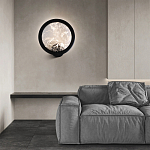 Светодиодное бра круглой формы с металлической рамой черного цвета Marble Glow варинант исполнения - 3 | Loft Concept в Ростове-на-Дону