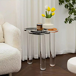 Дизайнерский журнальный стол с фигурной столешницей на 3-х прозрачных ножках Rahakif варинант исполнения - 4 | Loft Concept в Ростове-на-Дону