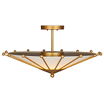 Потолочный светильник в форме конуса с каркасом золотого цвета и тканевым абажуром Inspiration in Light варинант исполнения - 3 | Loft Concept в Ростове-на-Дону