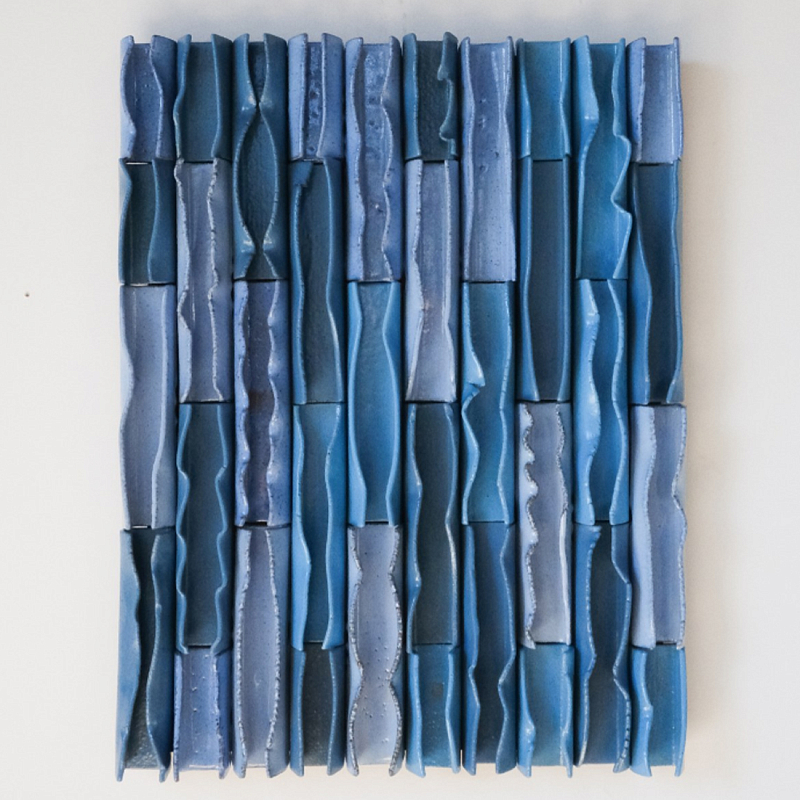 Объемное Панно Vertical Blue Rhythmic Waves Синий Объемное Панно Vertical Blue Rhythmic Waves Синий в Ростове-на-Дону | Loft Concept