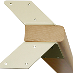 Обеденный стол с прямоугольной бежевой столешницей из стекла на 4-х деревянных ножках Beige Marble варинант исполнения - 5 | Loft Concept в Ростове-на-Дону