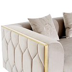 Диван двухместный  бежевый с золотым каркасом Bertrude варинант исполнения - 2 | Loft Concept в Ростове-на-Дону