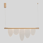 Люстра подвесная с пятью прозрачными элементами в форме лепестков и золотистым металлическим основанием DALI Tonin Casa варинант исполнения - 3 | Loft Concept в Ростове-на-Дону