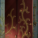 Обои с вышивкой ручной работы Fyodor Original colourway on Merlot linen варинант исполнения - 3 | Loft Concept в Ростове-на-Дону