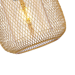 Подвесной светильник со стеклянным плафоном цилиндрической формы и металлической сеткой Metal Mesh Gold варинант исполнения - 4 | Loft Concept в Ростове-на-Дону