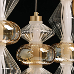 Люстра с плафонами из прозрачного и янтарного стекла в виде шаров и ромбов Gabriel Scott Luna варинант исполнения - 11 | Loft Concept в Ростове-на-Дону