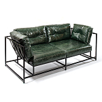 Диван Лофт Натуральная Винтажная кожа Зеленый Two Seat Encounter Leather Sofa варинант исполнения - 3 | Loft Concept в Ростове-на-Дону