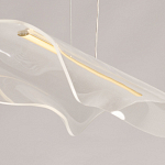 Люстра линейная с прозрачным волнообразным плафоном Wave Line варинант исполнения - 9 | Loft Concept в Ростове-на-Дону