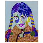 Картина с вышивкой Портрет wall panel People with the yellow ear 3 варинант исполнения - 3 | Loft Concept в Ростове-на-Дону