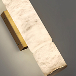 Бра с цилиндрическим плафоном из белого алебастра на прямоугольном основании Латунь Cryptocrystalline Stone варинант исполнения - 3 | Loft Concept в Ростове-на-Дону