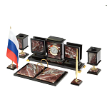 Настольный письменный набор из креноида и змеевика на бронзовых ножках Marble Accessory варинант исполнения - 2 | Loft Concept в Ростове-на-Дону