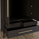 Шкаф платяной Primo с выдвижными ящиками шпон Темный орех варинант исполнения - 5 | Loft Concept в Ростове-на-Дону