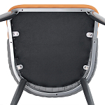 Стул оранжевый с высокой спинкой из искуственной кожи на серых металлических ножках Enigma Orange варинант исполнения - 5 | Loft Concept в Ростове-на-Дону