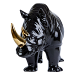 Статуэтка черный носорог с золотыми рогами Golden Horned Black Rhino варинант исполнения - 2 | Loft Concept в Ростове-на-Дону