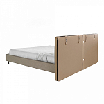 Кровать двуспальная серая с изголовьем из экокожи и ткани Modern Look варинант исполнения - 2 | Loft Concept в Ростове-на-Дону