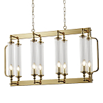 Люстра прямоугольная с 8-ю стеклянными плафонами цилиндрической формы Jeanette варинант исполнения - 1 | Loft Concept в Ростове-на-Дону