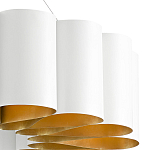 Люстра круглая фактурная в сочетании белого и золотого цвета Wide Stripes of Ribbon варинант исполнения - 1 | Loft Concept в Ростове-на-Дону