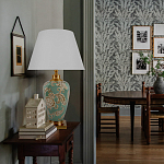 Настольная лампа бирюзовая с цветочным принтом Turquoise Flight варинант исполнения - 5 | Loft Concept в Ростове-на-Дону