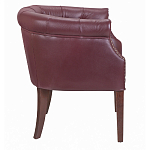 Кресло низкое из натуральной кожи на 4-х деревянных ножках из массива бука Chloe Leather Armchair vine варинант исполнения - 2 | Loft Concept в Ростове-на-Дону