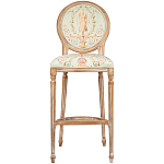 Барный стул из массива бука светло-зеленый с растительным орнаментом Raffael Angel Green Bar stool варинант исполнения - 1 | Loft Concept в Ростове-на-Дону
