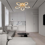 Потолочная люстра с 5-ю светодиодными лампами с золотистым каркасом Ring of Fire варинант исполнения - 1 | Loft Concept в Ростове-на-Дону