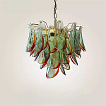 Люстра стеклянная с зелеными лепестками Green Leaf Fall варинант исполнения - 3 | Loft Concept в Ростове-на-Дону