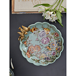 Блюдо из голубого фарфора с бронзовой птичкой Blue Garden варинант исполнения - 5 | Loft Concept в Ростове-на-Дону