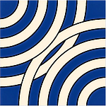 Дизайнерская плитка с узором Круги синяя варинант исполнения - 2 | Loft Concept в Ростове-на-Дону