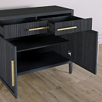 Буфет Primo с двумя ящиками и двумя фасадами Черный дуб варинант исполнения - 5 | Loft Concept в Ростове-на-Дону