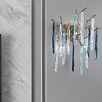 Бра с ветвистым каркасом из металла и подвесками из стекла Droplet Chandelier варинант исполнения - 1 | Loft Concept в Ростове-на-Дону