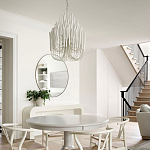 Люстра белая с несколькими ярусами деревянных палочек Bright Wooden Chandelier варинант исполнения - 6 | Loft Concept в Ростове-на-Дону