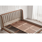 Кровать двуспальная с мягким изголовьем Moon Walnut Bed варинант исполнения - 9 | Loft Concept в Ростове-на-Дону