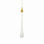 Подвесной светильник с плафоном в форме капли на золотистом каркасе Raindrop варинант исполнения - 2 | Loft Concept в Ростове-на-Дону