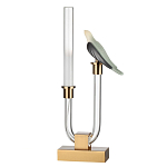 Настольная лампа с прозрачной трубкой и декоративной фигуркой птицы на бронзовой подставке Ganthea варинант исполнения - 1 | Loft Concept в Ростове-на-Дону