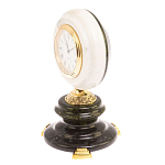 Часы настольные бронзовые из натуральных камней Мрамор и Змеевик Stone Clock варинант исполнения - 5 | Loft Concept в Ростове-на-Дону