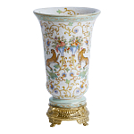 Ваза из фарфора на бронзовом основании Turquoise Blooming Garden варинант исполнения - 1 | Loft Concept в Ростове-на-Дону