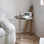 Дизайнерский журнальный стол круглый на стальном каркасе Fahek варинант исполнения - 1 | Loft Concept в Ростове-на-Дону