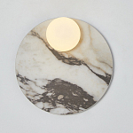 Бра круглое с каменным основанием и плафоном из стекла Shaw Marble Lighting варинант исполнения - 1 | Loft Concept в Ростове-на-Дону