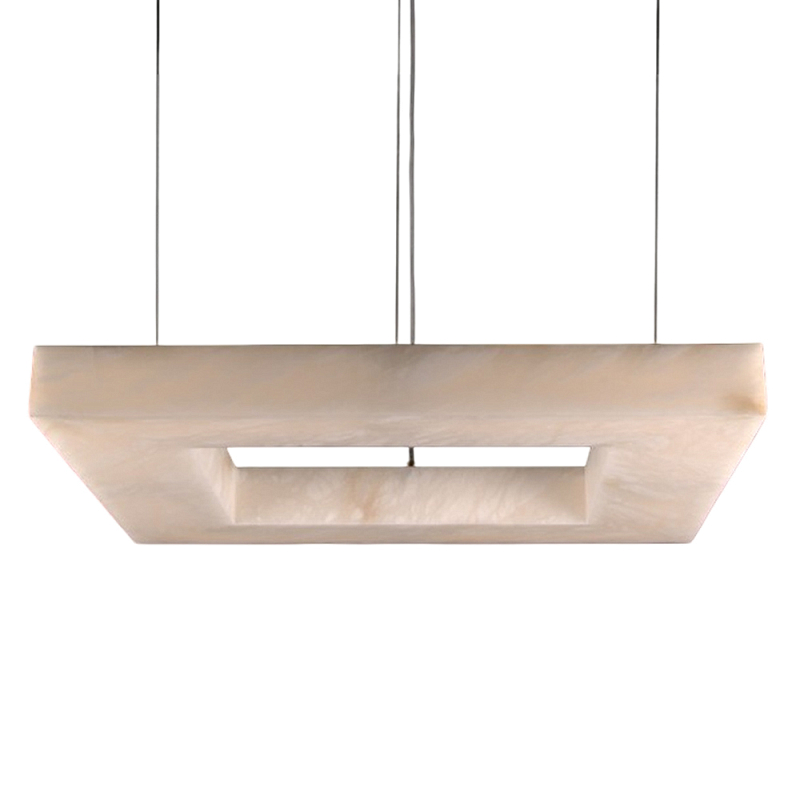 Люстра с квадратным каменным плафоном Calcite Square Light Латунь Белый Люстра с квадратным каменным плафоном Calcite Square Light Латунь Белый в Ростове-на-Дону | Loft Concept
