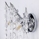 Бра цвета хром с ветвями и прозрачными стеклянными подвесками в виде вытянутых спиральных капель Droplet Chandelier варинант исполнения - 6 | Loft Concept в Ростове-на-Дону