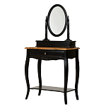 Трельяж черный из массива березы с зеркалом и ящиком Vintage варинант исполнения - 1 | Loft Concept в Ростове-на-Дону