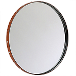 Зеркало овальное в металлической раме с кожаной отделкой Loft in Reflection варинант исполнения - 1 | Loft Concept в Ростове-на-Дону