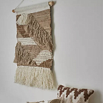 Панно из шерсти и хлопка с узором Beige Calista Cascade варинант исполнения - 4 | Loft Concept в Ростове-на-Дону