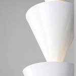 Подвесной светильник светодиодный в виде ряда белых металлических конусов  Herringbone варинант исполнения - 6 | Loft Concept в Ростове-на-Дону