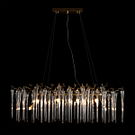 Люстра подвесная прямоугольная с бронзовыми акцентами и прозрачными стеклянными каплями Droplet Chandelier варинант исполнения - 2 | Loft Concept в Ростове-на-Дону