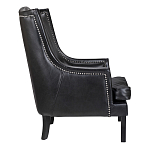 Кресло из натуральной кожи на 4-х деревянных ножках из массива бука Daniel Leather Armchair black варинант исполнения - 2 | Loft Concept в Ростове-на-Дону