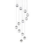 Люстра каскадная с прозрачными шарообразными плафонами Crystal Globule варинант исполнения - 1 | Loft Concept в Ростове-на-Дону