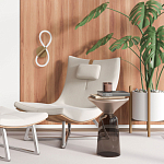 Бра с белым плафоном в форме восьмерки и круглым основанием Luke Lampco Tracer Lamp варинант исполнения - 6 | Loft Concept в Ростове-на-Дону